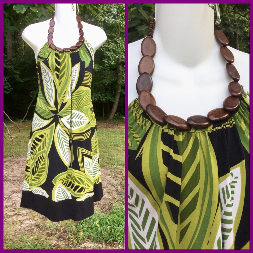 Wood Embellished Halter, sz S